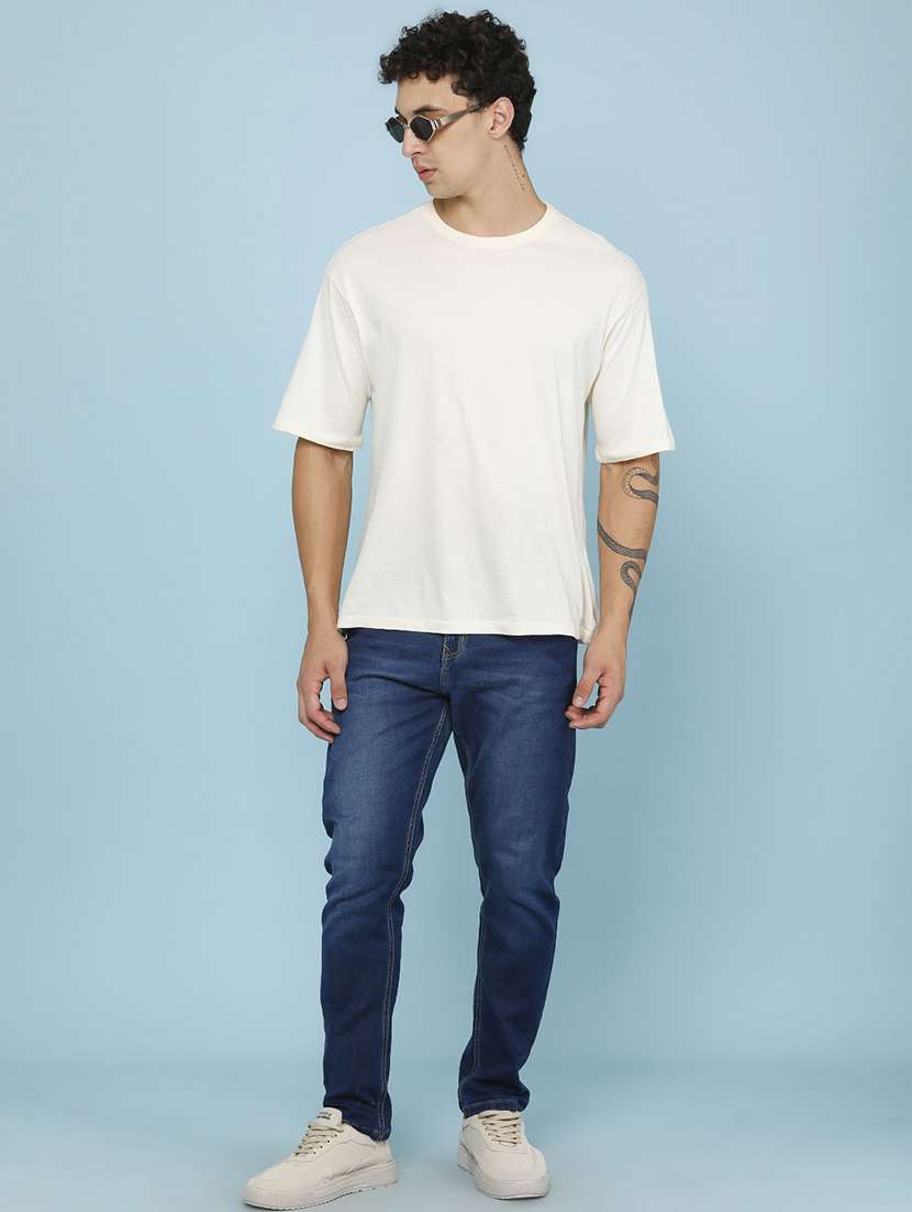 Men Washed Mid Rise Full Length Tapered Jeans - 22490111 -  Standard Image - 5
