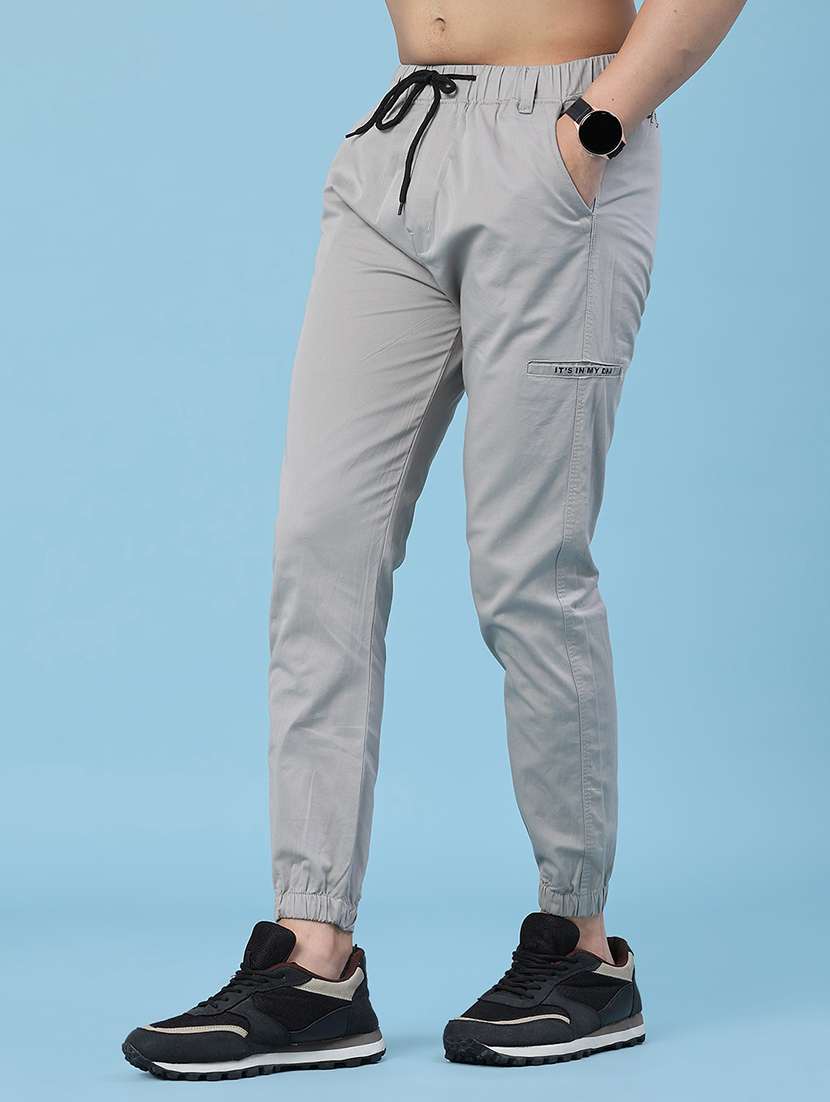 men solid mid rise regular fit jogger - 22490271 -  Standard Image - 3