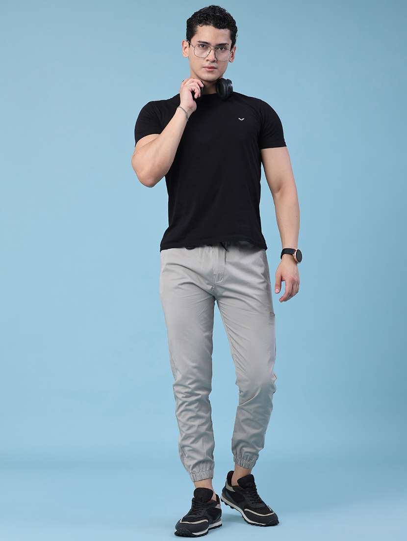 men solid mid rise regular fit jogger - 22490271 -  Standard Image - 5