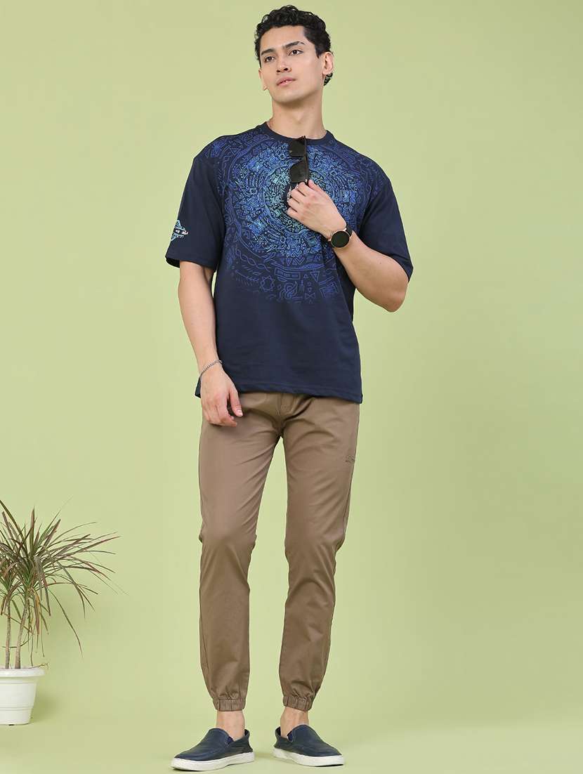 men solid mid rise regular fit jogger - 22490272 -  Standard Image - 5