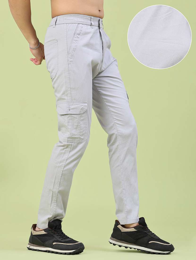 men solid mid rise regular fit cargo  - 22490273 -  Standard Image - 3