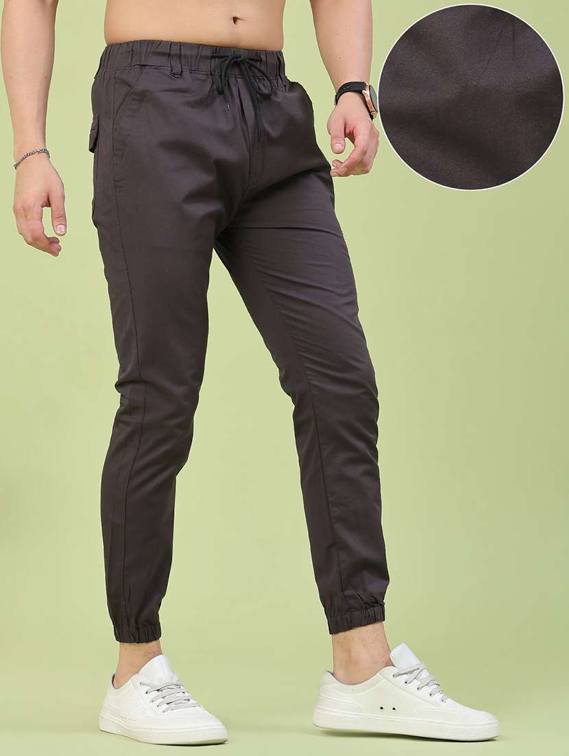 men solid mid rise regular fit jogger - 22490274 -  Standard Image - 3