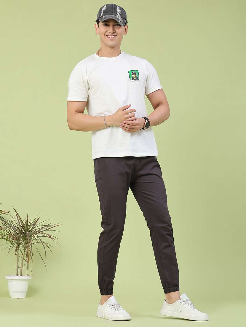 men solid mid rise regular fit jogger - 22490274 -  Standard Image - 5