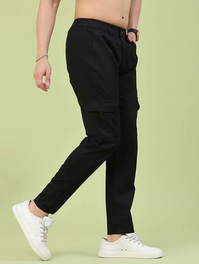 Men Solid Mid Rise Regular Fit Cargo - 22490277 -  Standard Image - 3