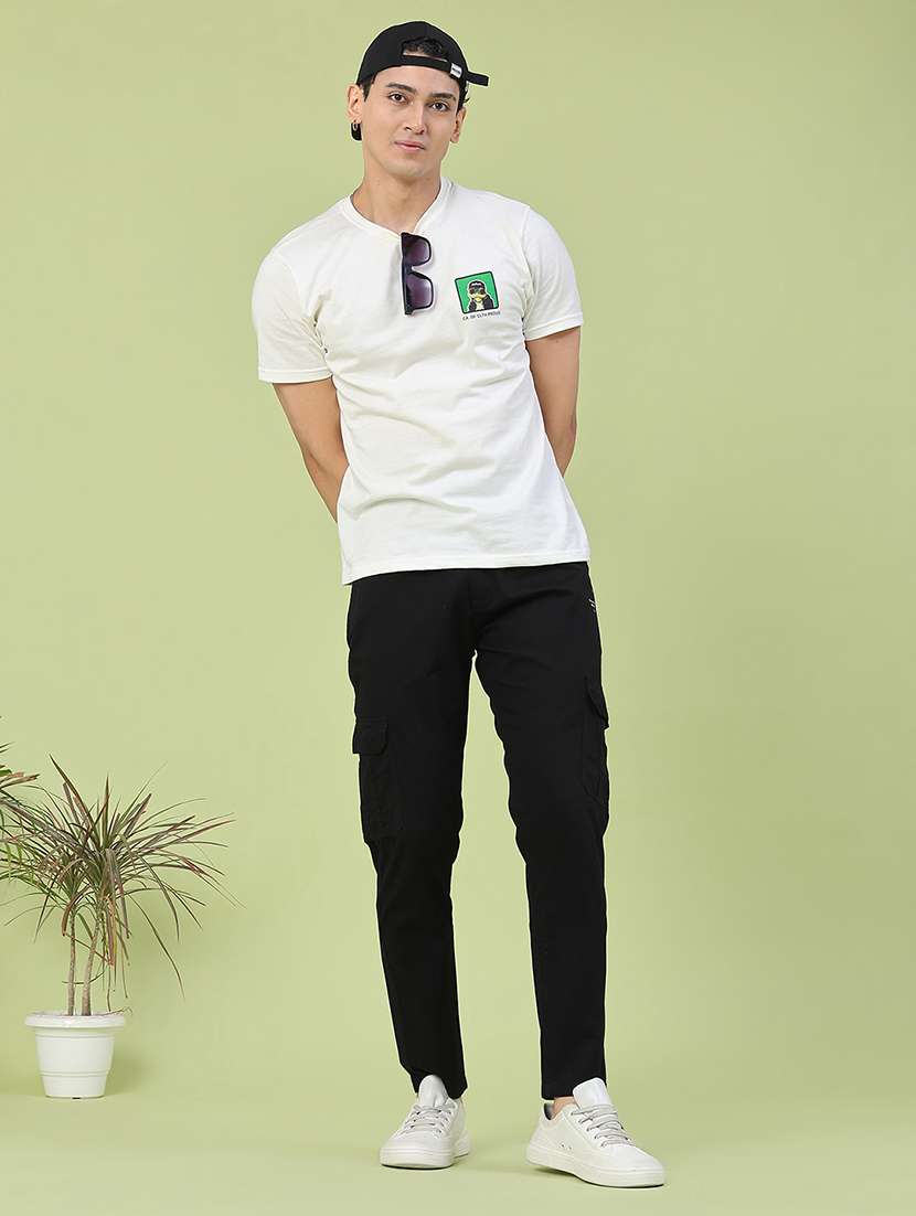 Men Solid Mid Rise Regular Fit Cargo - 22490277 -  Standard Image - 5