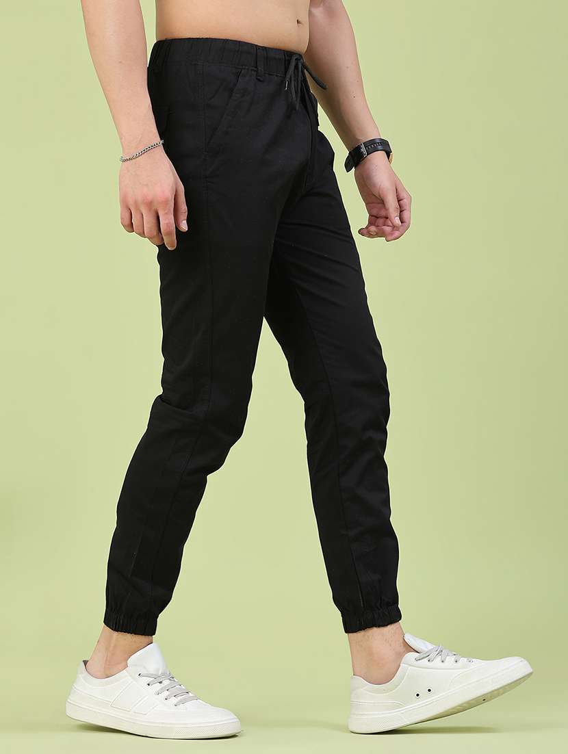 men solid mid rise regular fit jogger - 22490281 -  Standard Image - 3