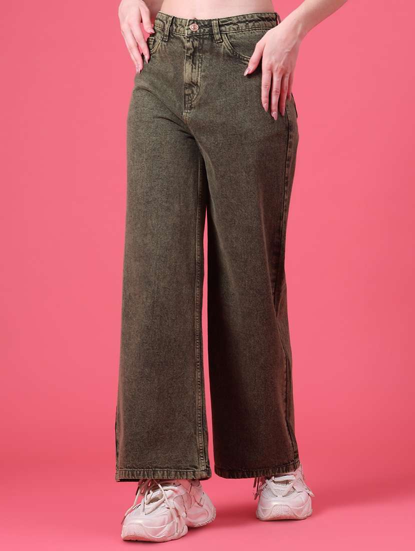 Women Washed High Rise Straight Jeans - 22490774 -  Standard Image - 3