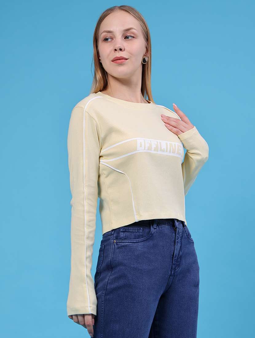 Women Typographic Long Sleeves Regular T-shirt - 22490880 -  Standard Image - 3