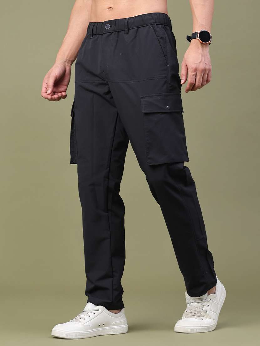 men solid mid rise regular fit cargo  - 22490956 -  Standard Image - 3