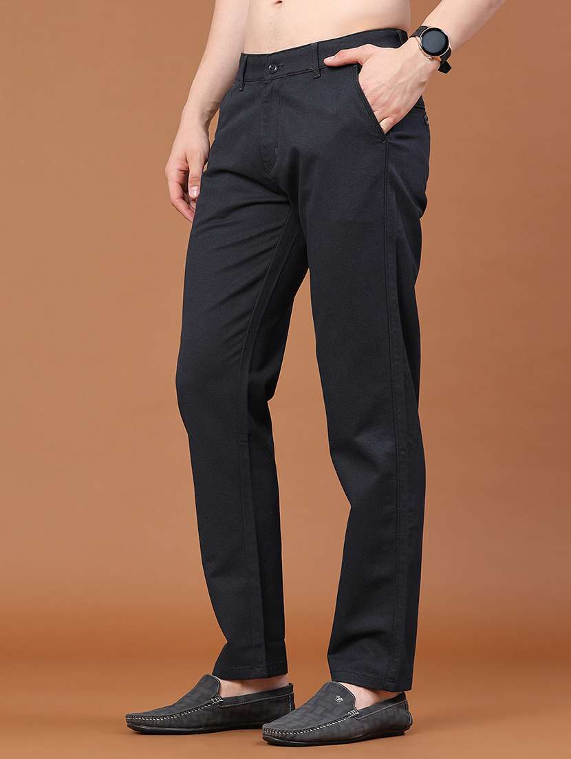 men solid mid rise slim fit chinos - 22491003 -  Standard Image - 3
