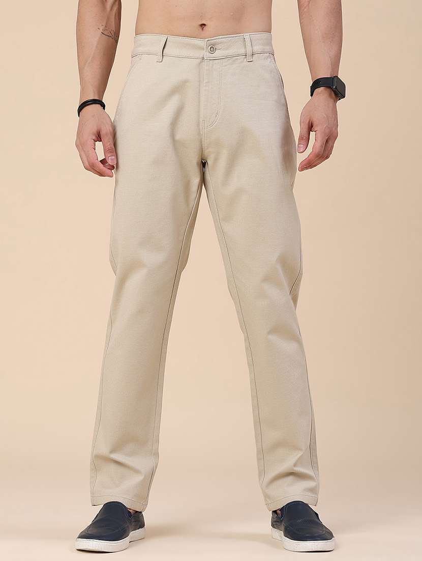 men solid mid rise slim fit chinos
