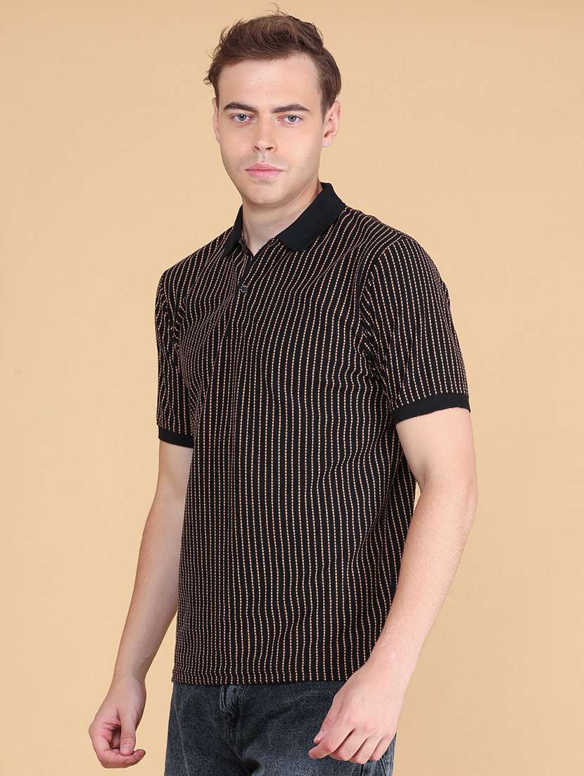 men striped short sleeve regular fit polo t-shirt - 22491023 -  Standard Image - 3