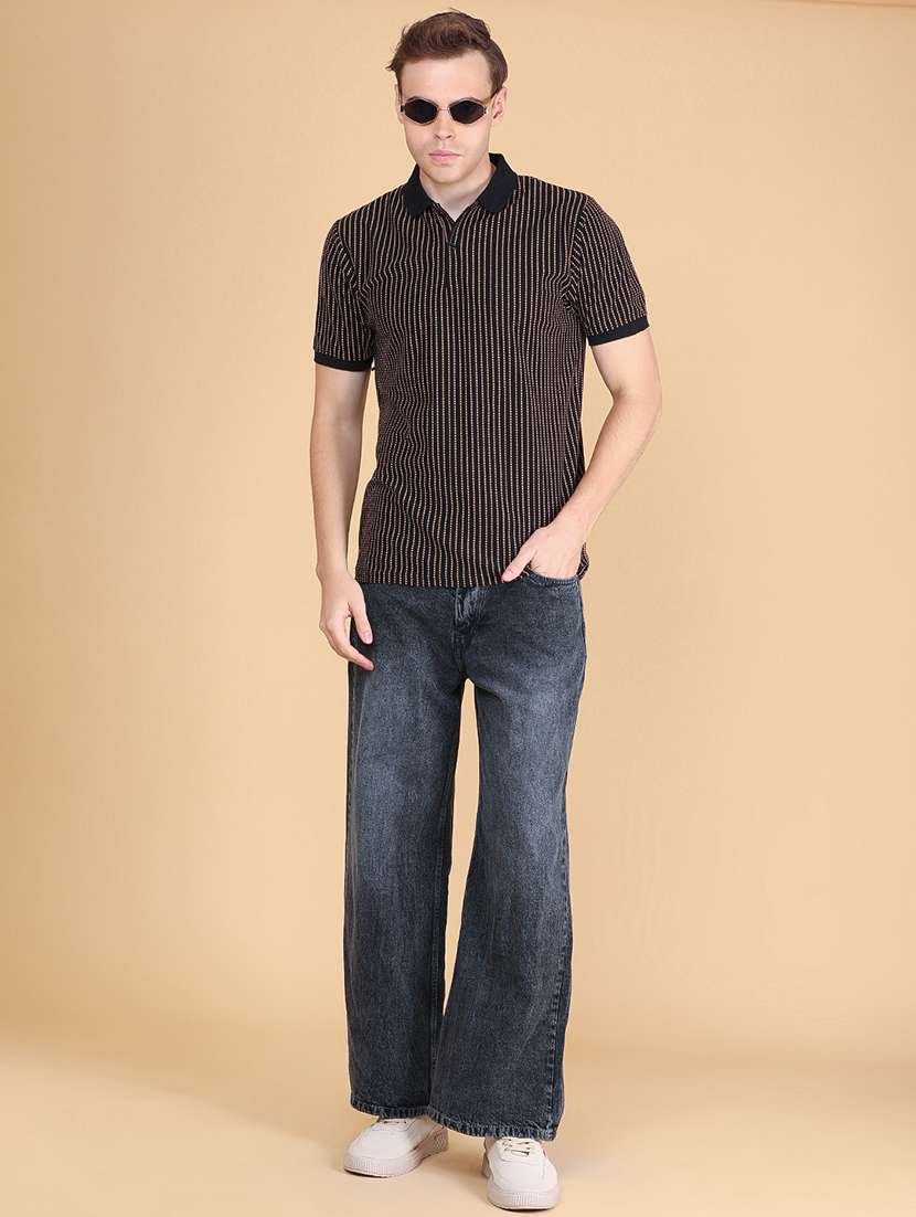 men striped short sleeve regular fit polo t-shirt - 22491023 -  Standard Image - 5