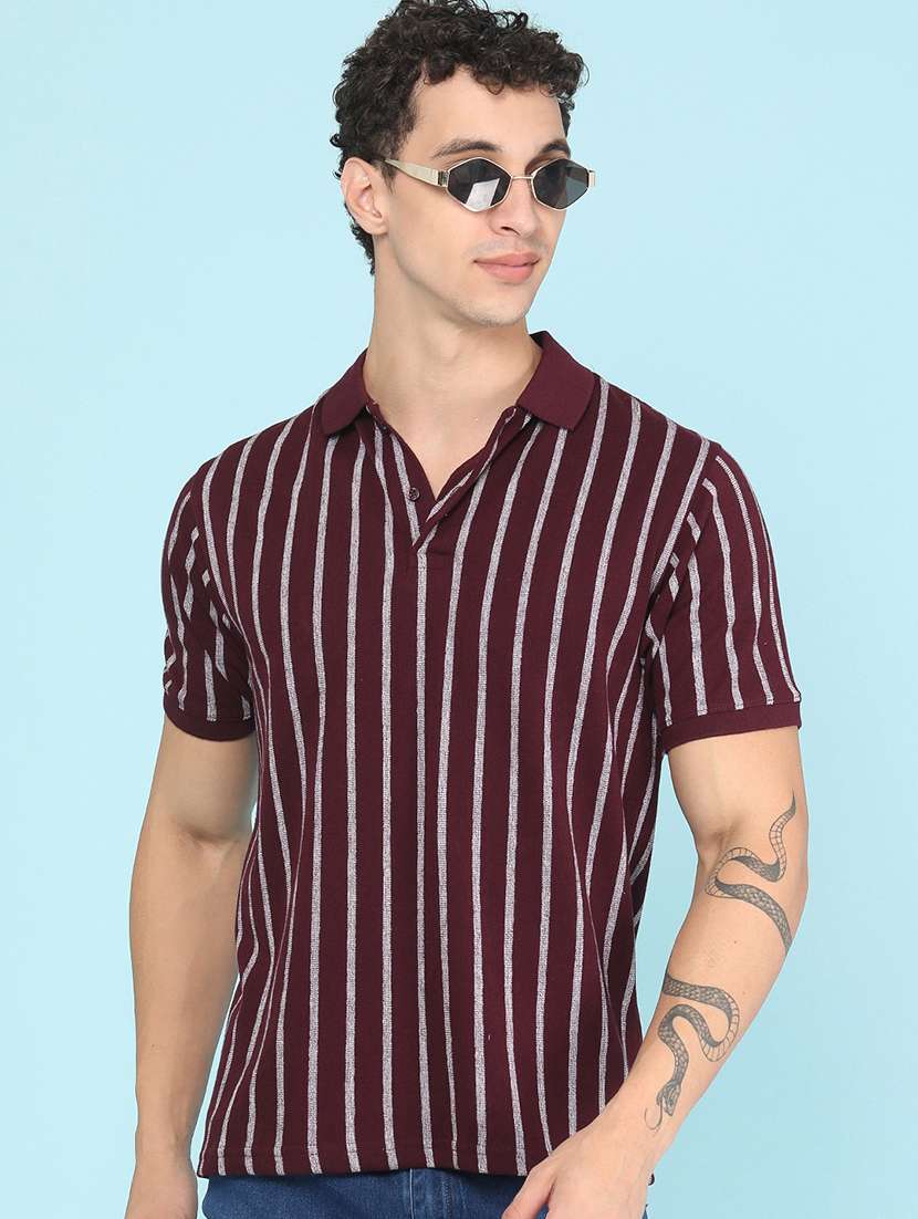 men printed short sleeves polo t-shirt