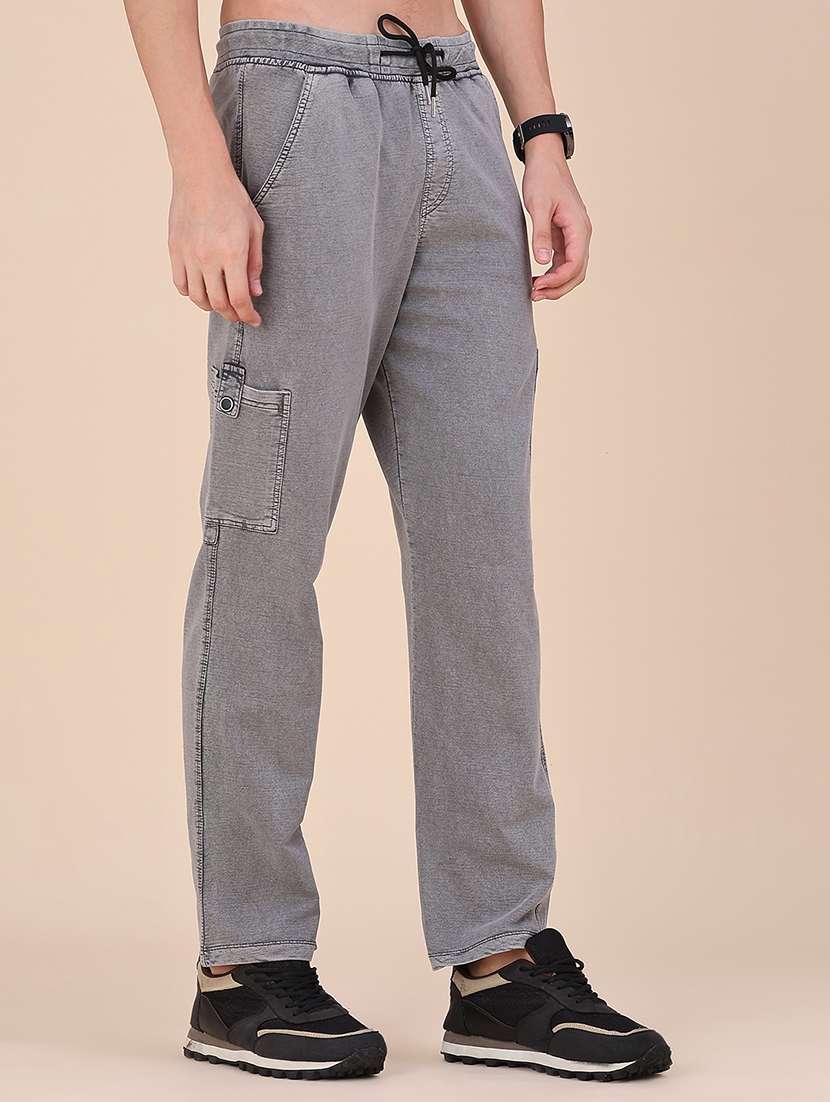 Men Solid Mid Rise Regular Fit Cargo - 22491149 -  Standard Image - 3