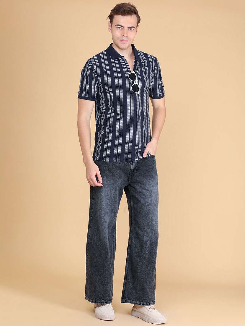 Men Striped Short Sleeve Regular Fit Polo T-shirt - 22491177 -  Standard Image - 5