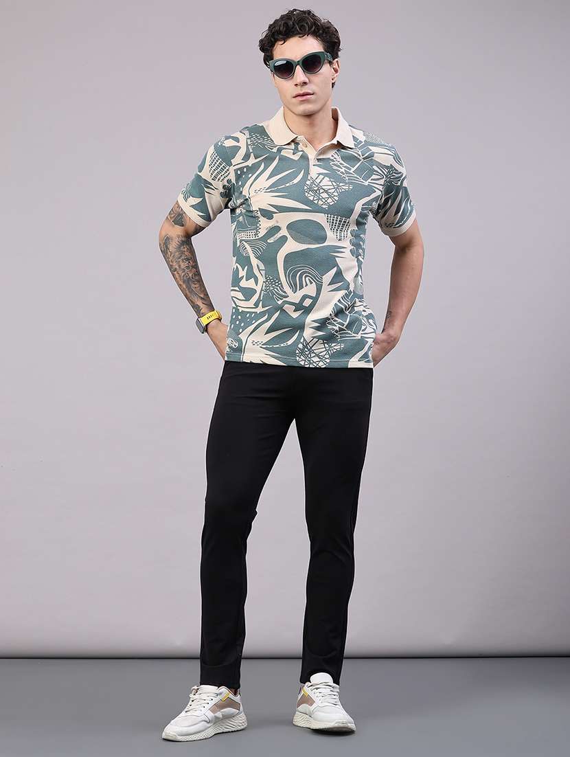 men printed short sleeve regular fit polo t-shirt - 22491219 -  Standard Image - 5