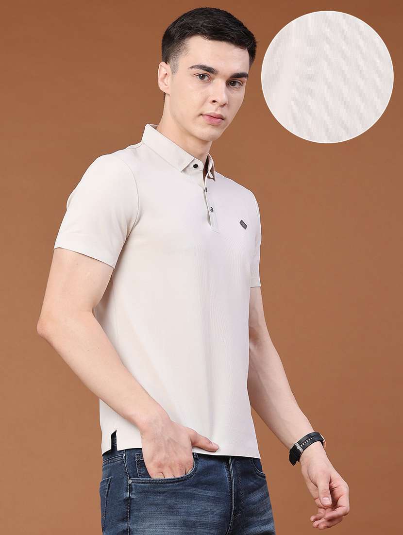 men textured short sleeve slim fit polo t-shirt - 22491326 -  Standard Image - 3