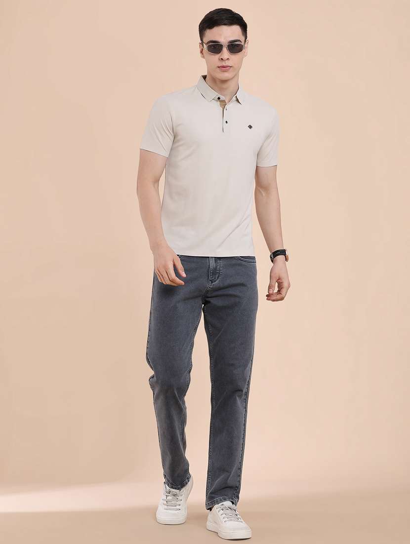 men textured short sleeve slim fit polo t-shirt - 22491330 -  Standard Image - 5