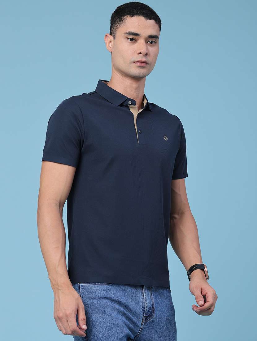 men textured short sleeve slim fit polo t-shirt - 22491333 -  Standard Image - 3