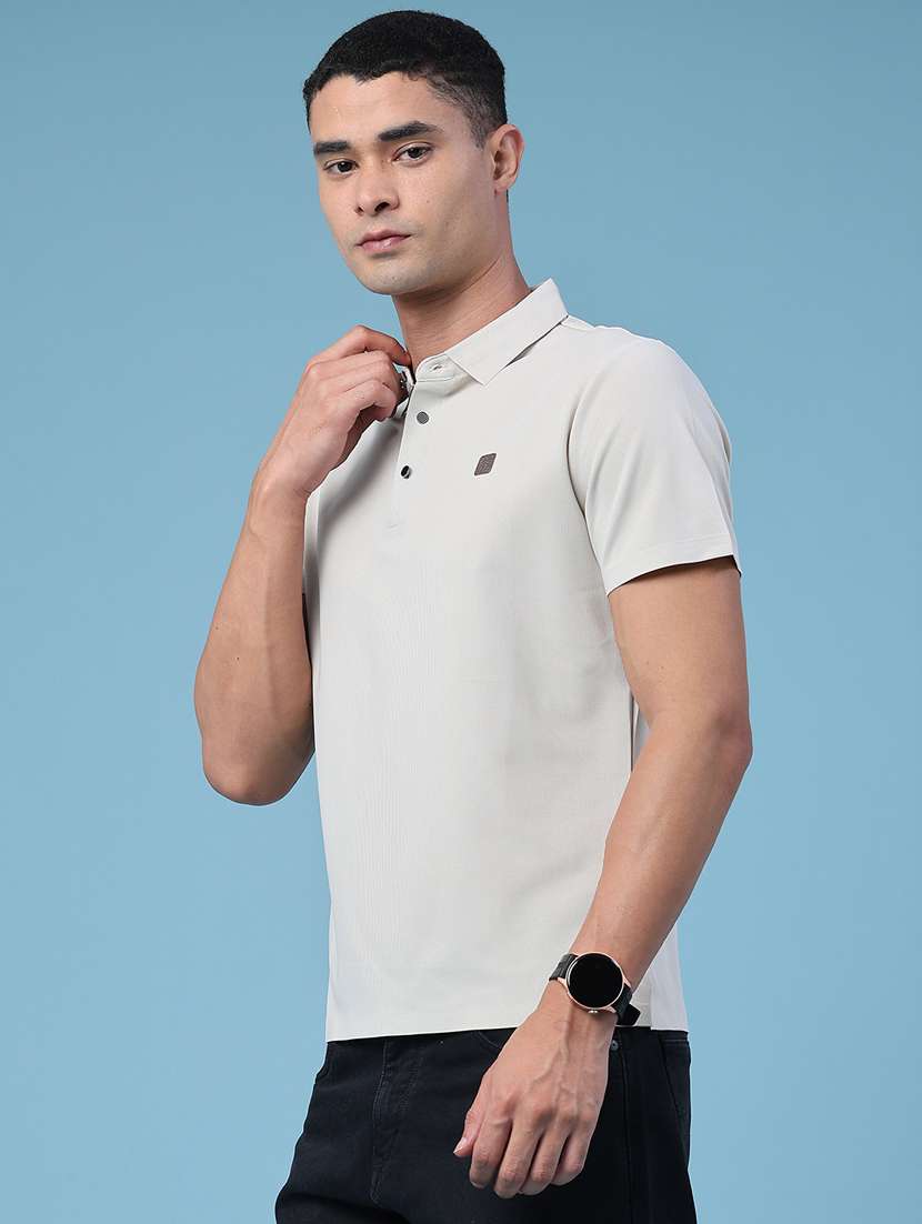 men textured short sleeve slim fit polo t-shirt - 22491338 -  Standard Image - 3