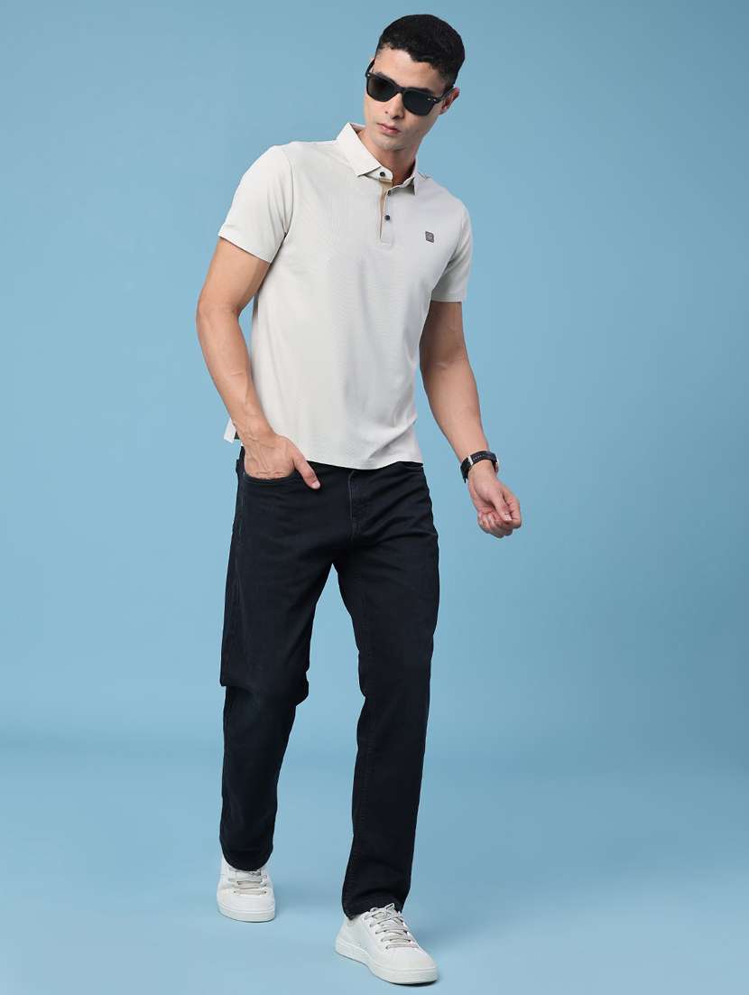 men textured short sleeve slim fit polo t-shirt - 22491338 -  Standard Image - 5