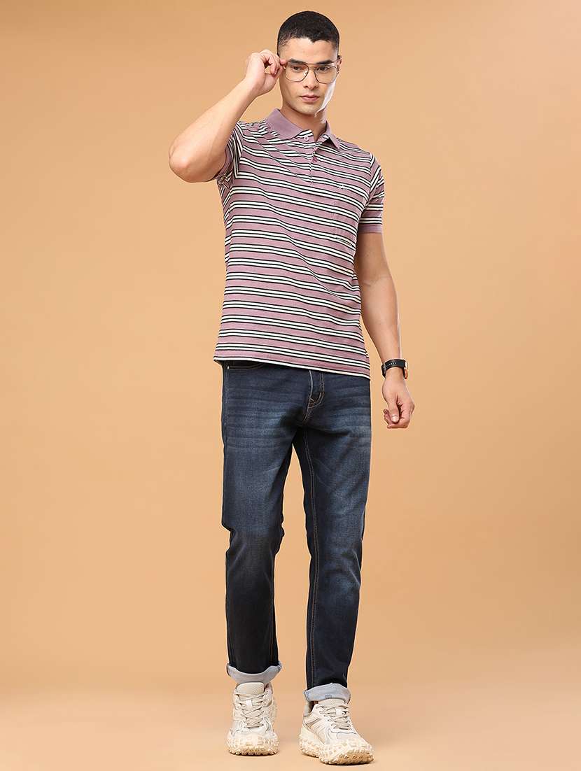 Men Striped Short Sleeve Regular Fit Polo T-shirt - 22491351 -  Standard Image - 5