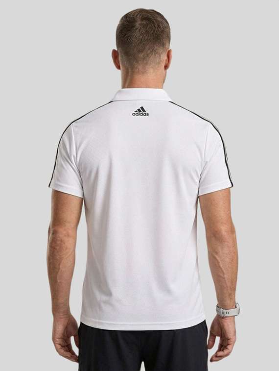 men solid with shoulder stripe deatils short sleeve polo t-shirt - 22491408 -  Standard Image - 3
