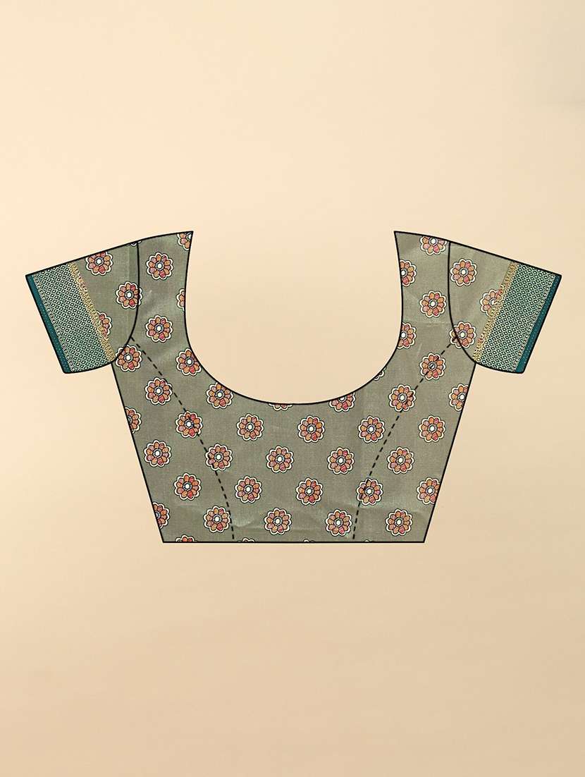 women printed casual wear saree with blouse - 22491530 -  Standard Image - 3
