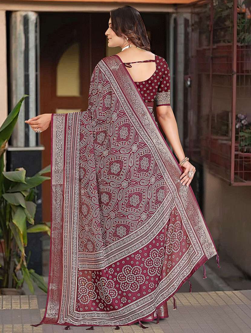 women printed casual wear saree with blouse - 22491566 -  Standard Image - 3