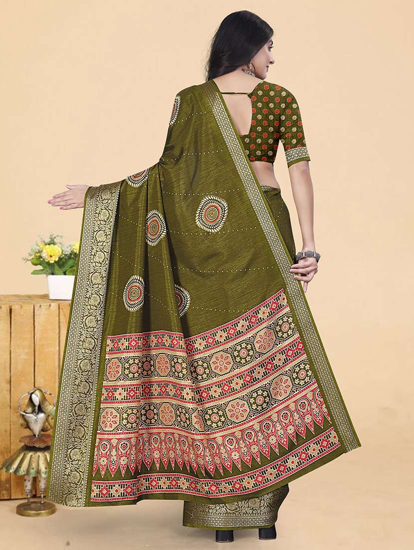 women printed casual wear saree with blouse - 22491576 -  Standard Image - 3