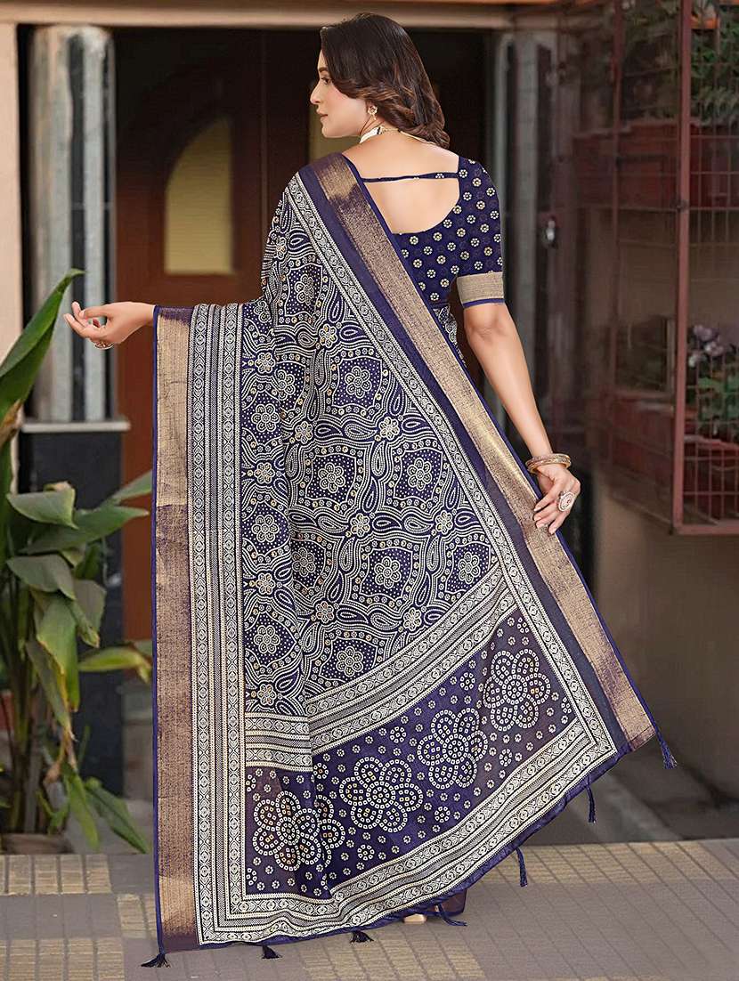 women printed casual wear saree with blouse - 22491581 -  Standard Image - 3