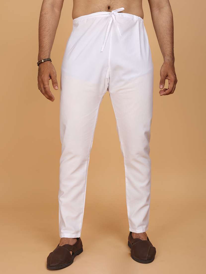 men solid with work mandarin neck kurta pyjama set - 22494764 -  Standard Image - 5