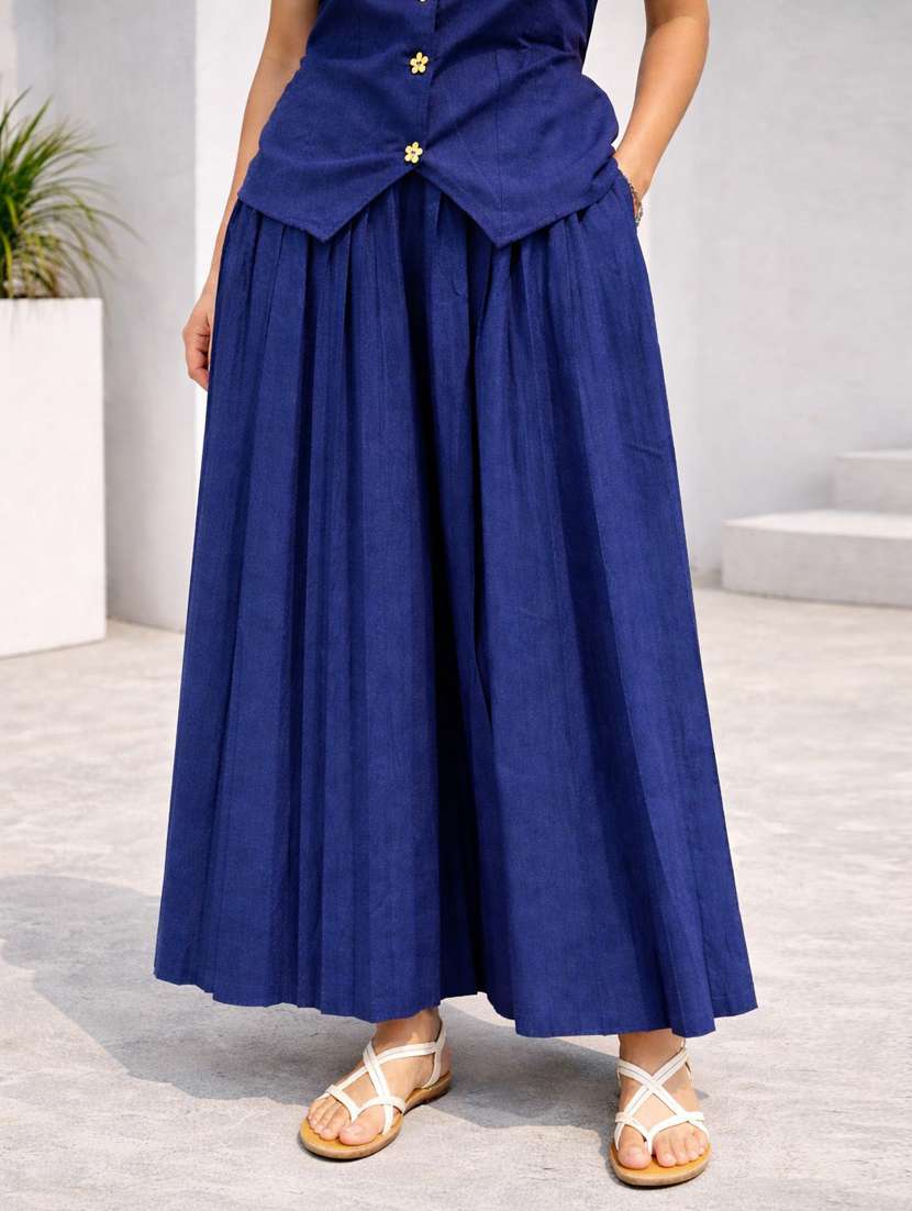 women solid sleeveless top and palazzo co-ord set - 22494870 -  Standard Image - 3
