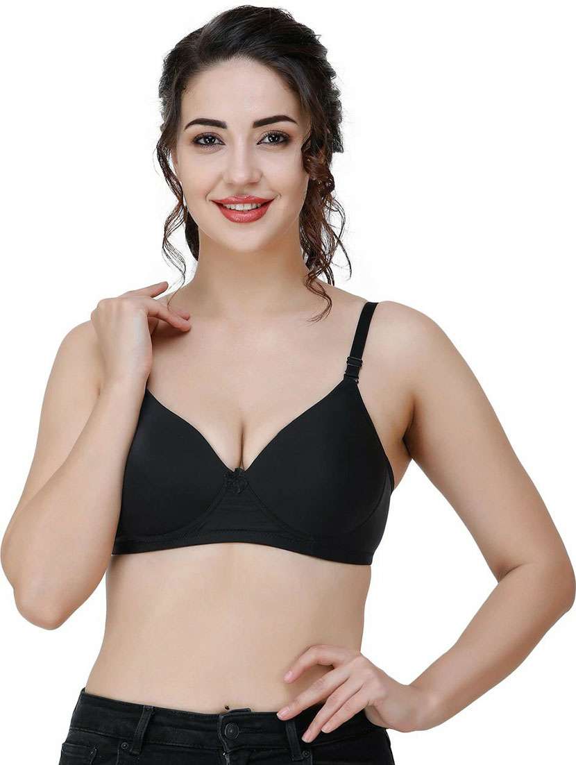 women solid regular bra
