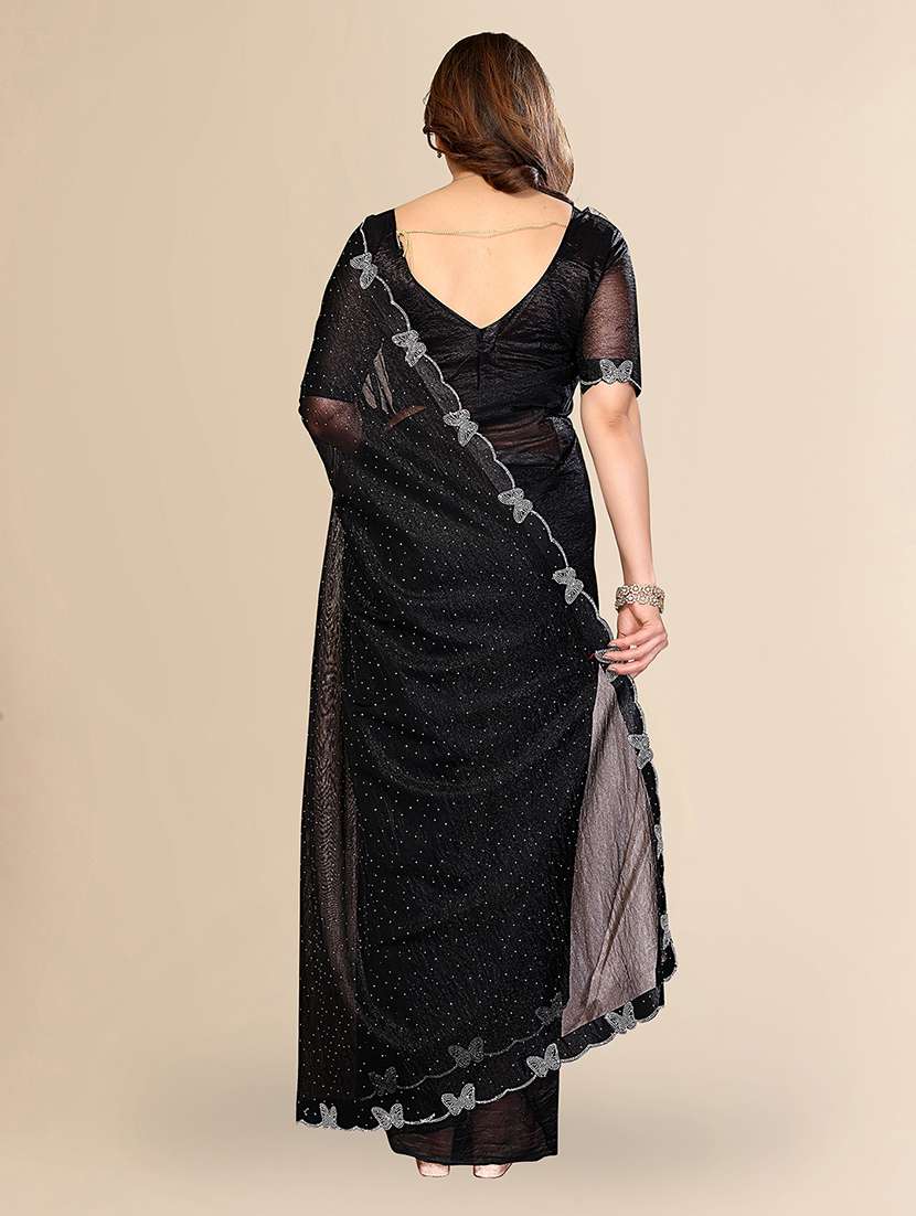women solid with work embellished saree with blouse - 22494999 -  Standard Image - 3