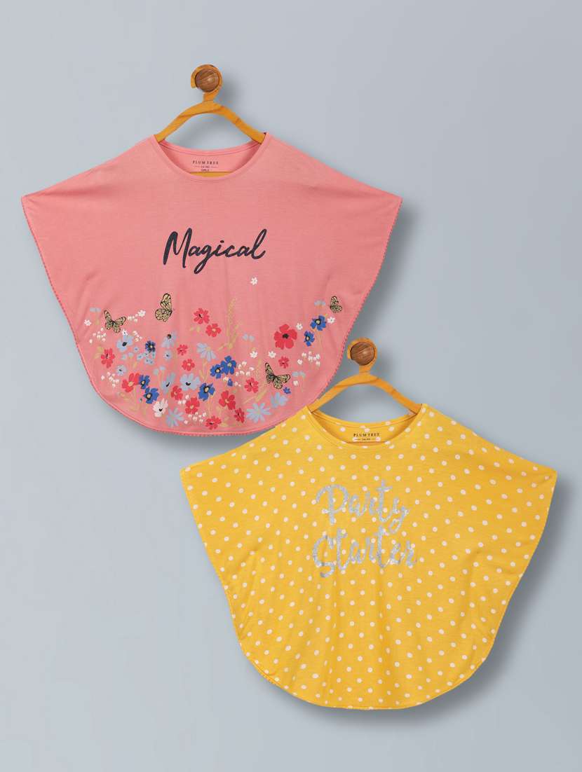 girls multi colored rayon tops top