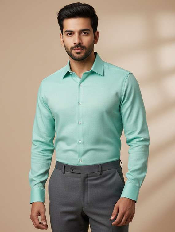 men solid long sleeve regular fit formal shirt