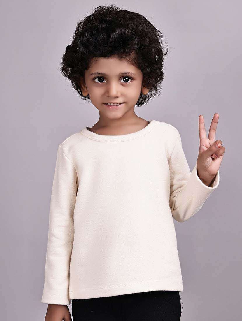 girls cream cotton tee