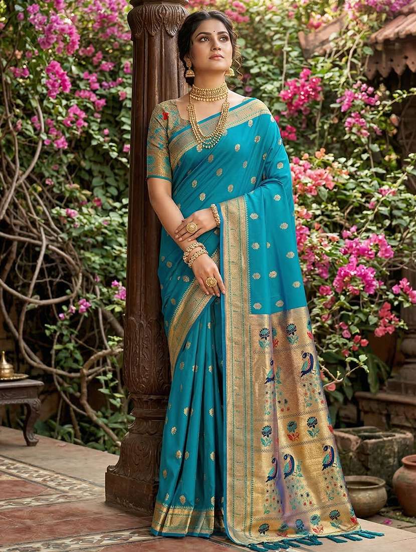 women self design paithani saree with blouse