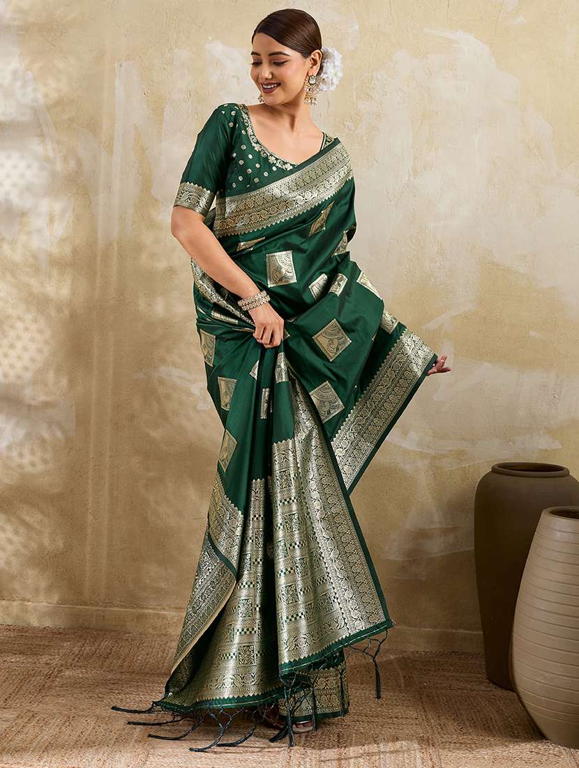 women self design banarasi saree with blouse - 22495265 -  Standard Image - 3