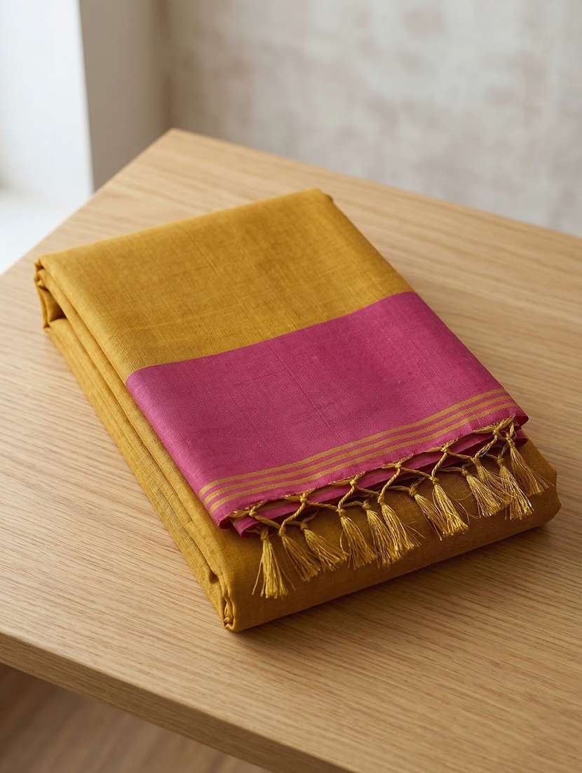 women solid plain saree with blouse - 22495289 -  Standard Image - 3