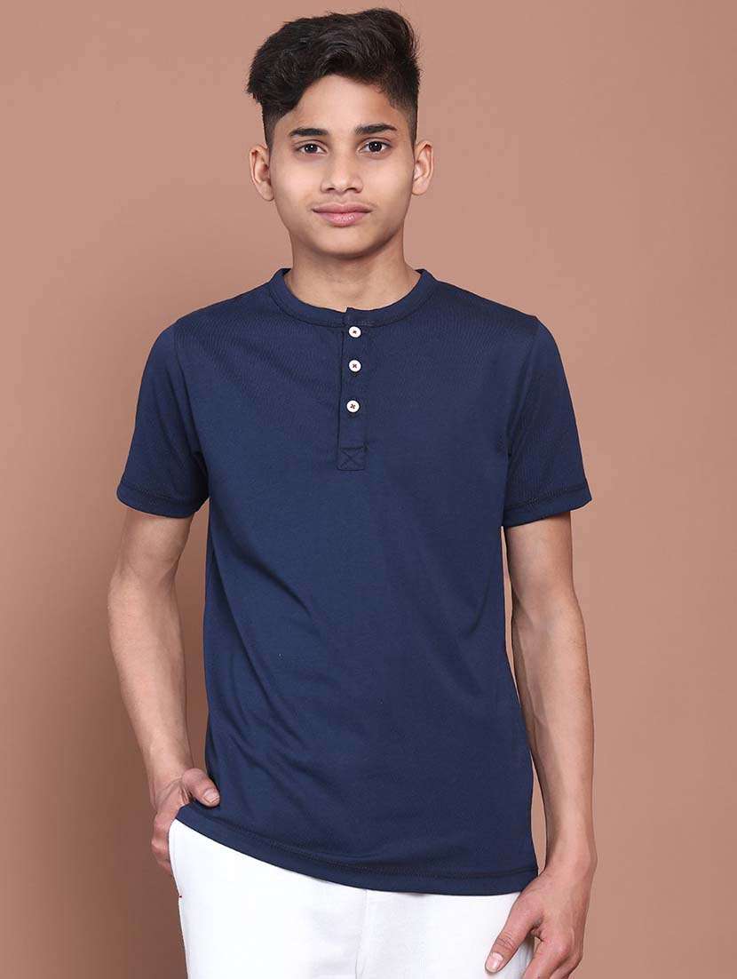 boys navy blue cotton t-shirt