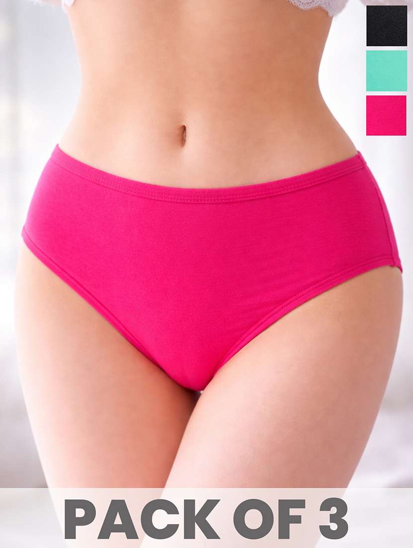 women multi pack of 3 cotton hipster panty