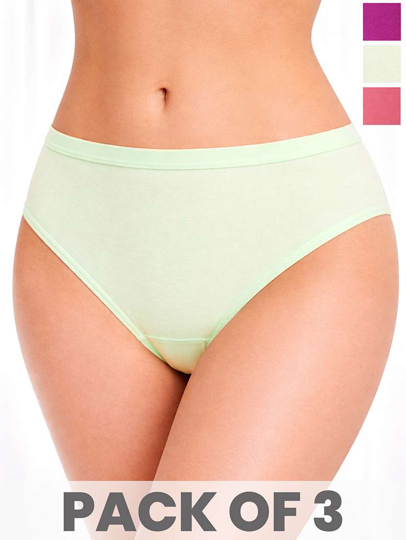 women multi pack of 3 cotton hipster panty