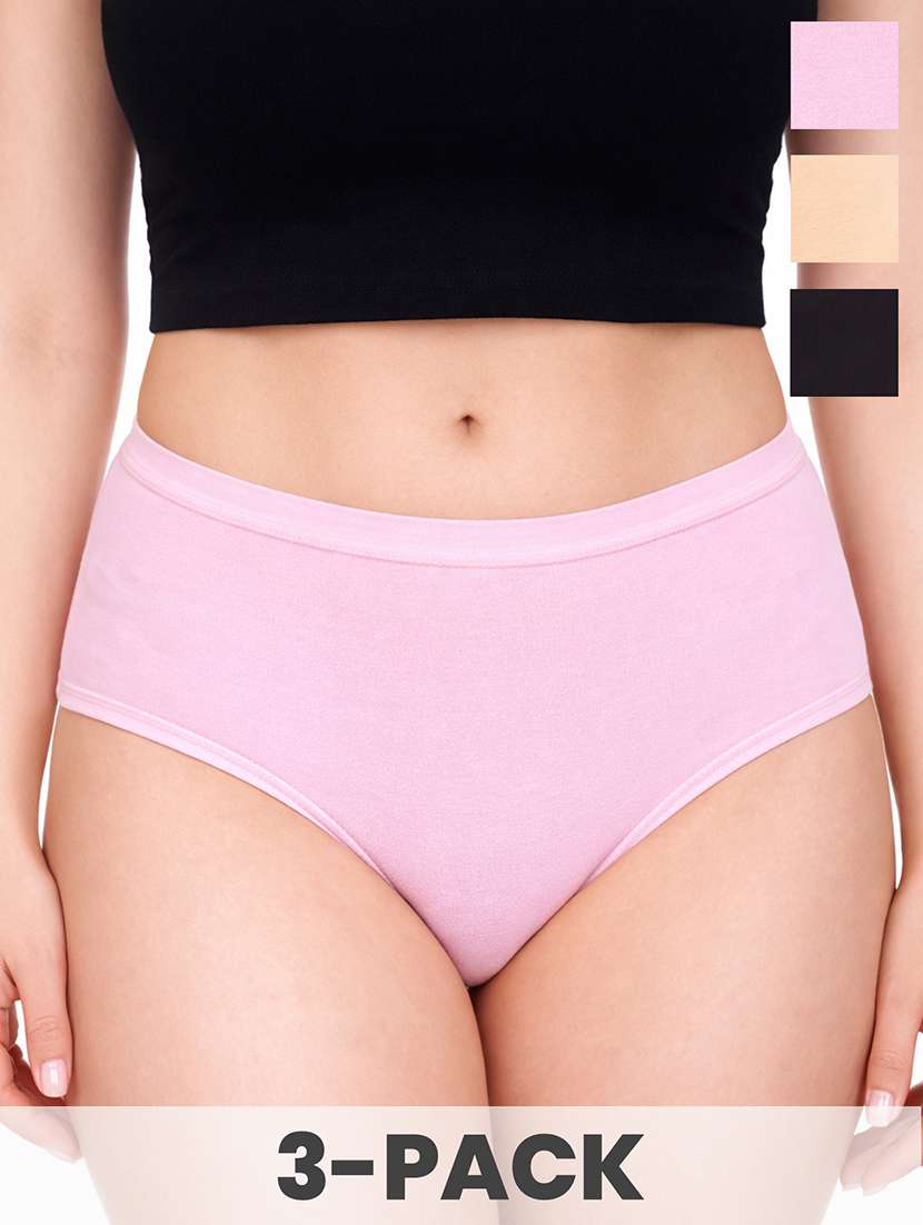 women multi pack of 3 cotton hipster panty