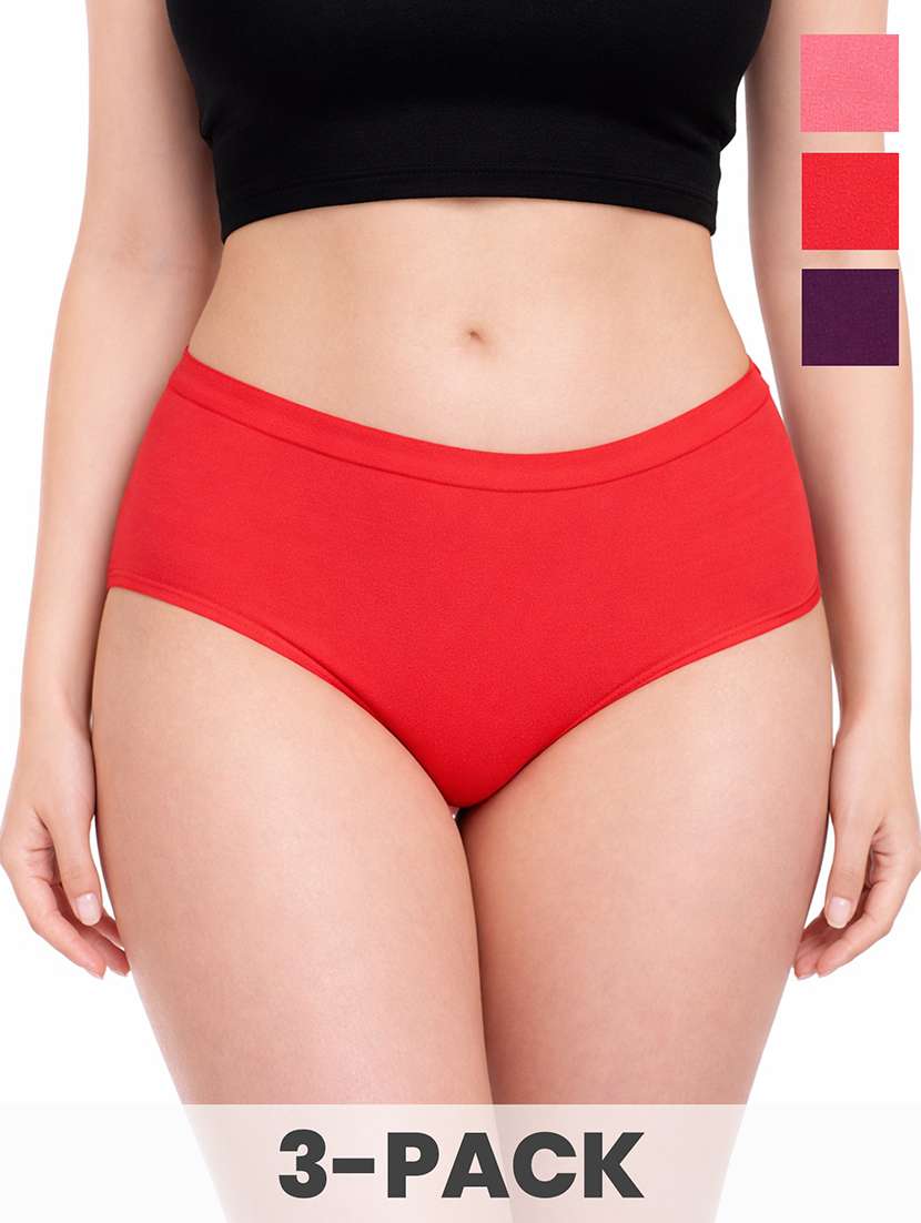 women multi pack of 3 cotton hipster panty