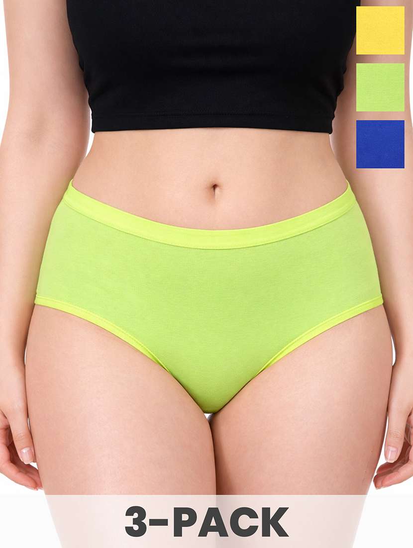 women multi pack of 3 cotton hipster panty