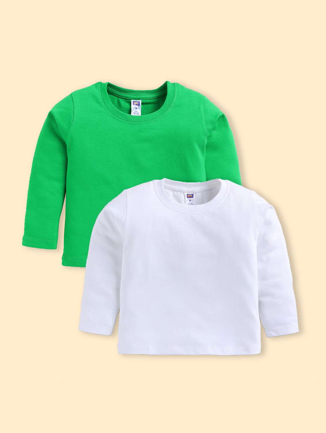 kids multi color cotton crew neck long sleeves t-shirts pack