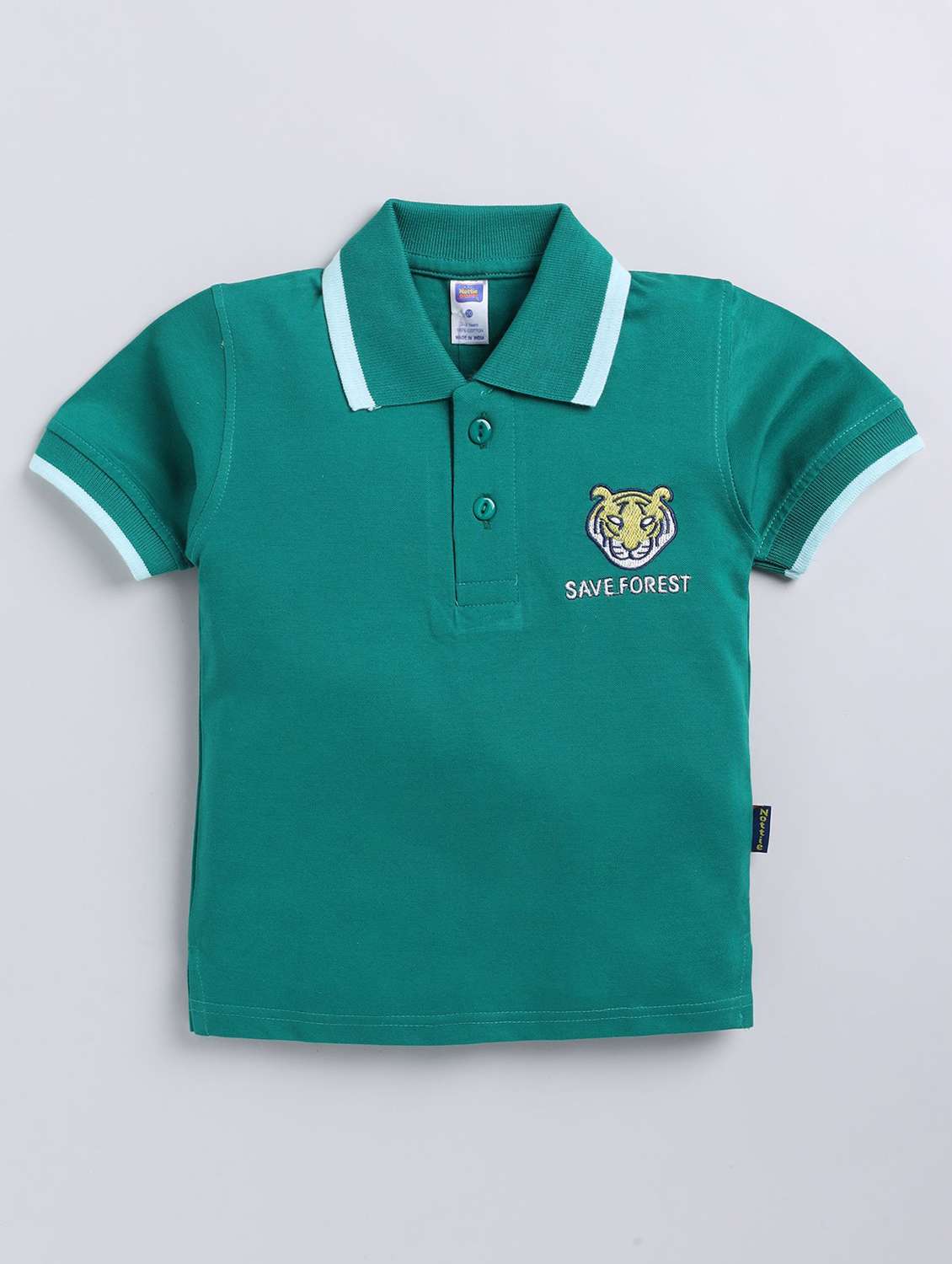boys green cotton blend t-shirt